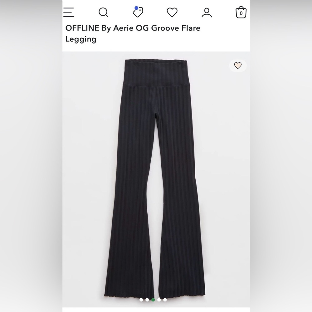 Aerie Black Striped Flare Leggings | Medium